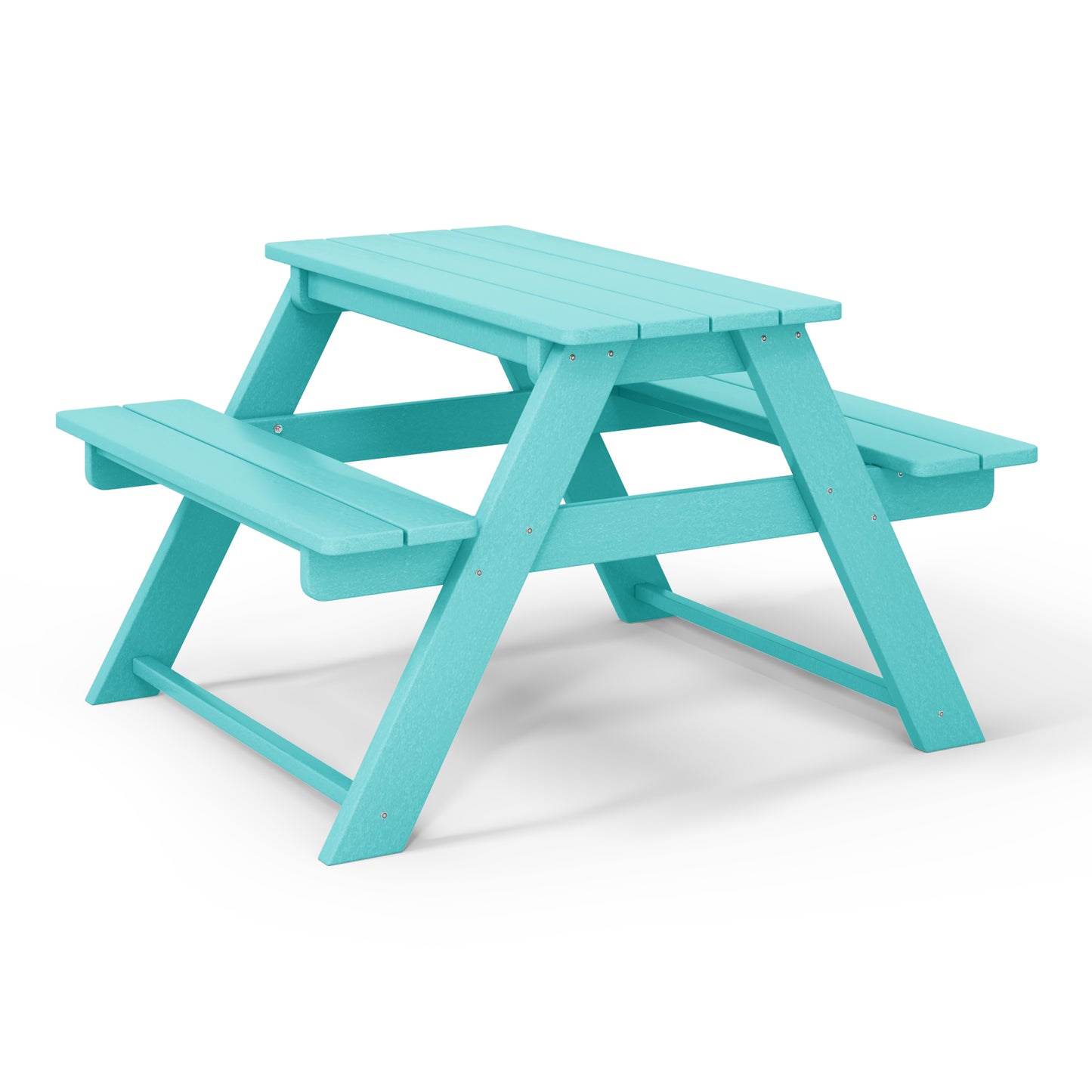 Tiny Terraces Kids' All-Weather Outdoor Picnic Table Turquoise Seahawk Designs Kids Picnic Tables