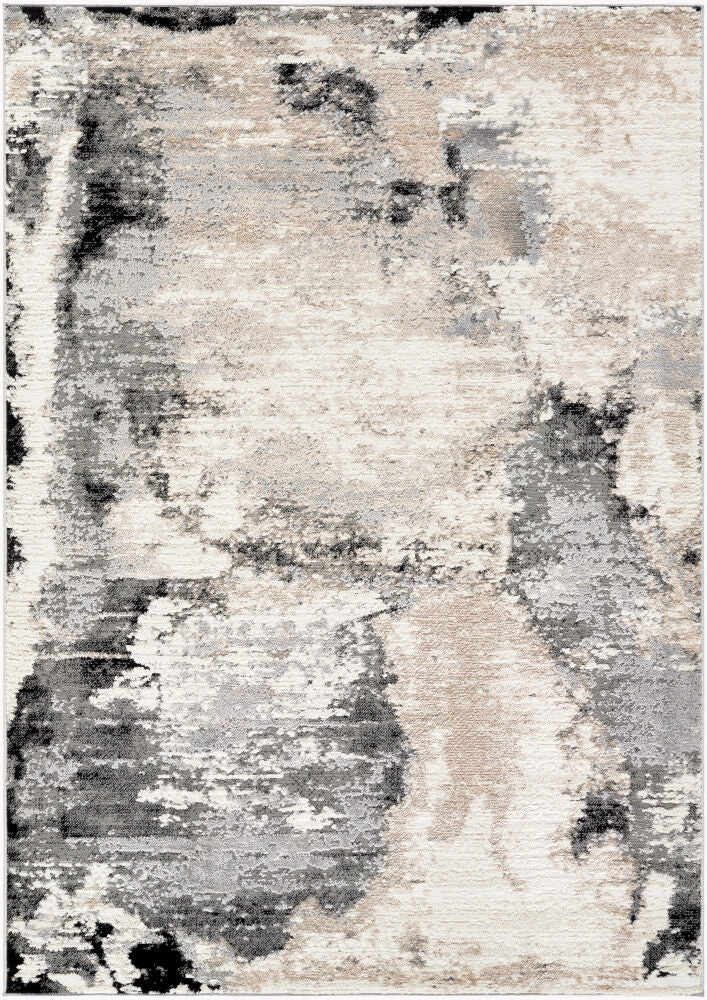 Siyah Machine Woven Rug — Beige/Black