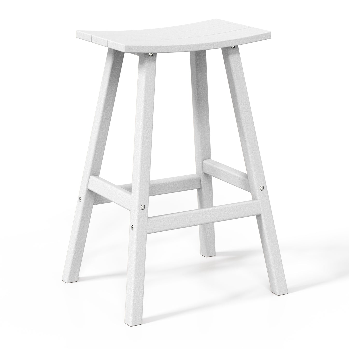 Stockholm All-Weather Outdoor Saddle Bar Stool (29" Height) White Seahawk Designs Patio Bar & Counter Stools
