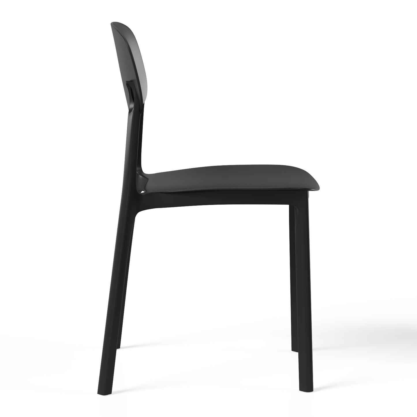 Polyform Stacking Dining Side Chair (Set of 2) Black Seahawk Designs Patio Dining Chairs