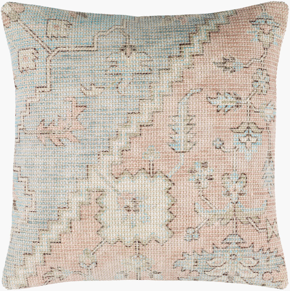 Samsun Accent Pillow — Dusty Pink/Pale Blue
