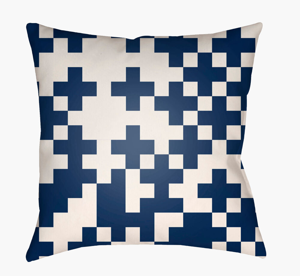 Scandanavian Accent Pillow — Dark Blue/White