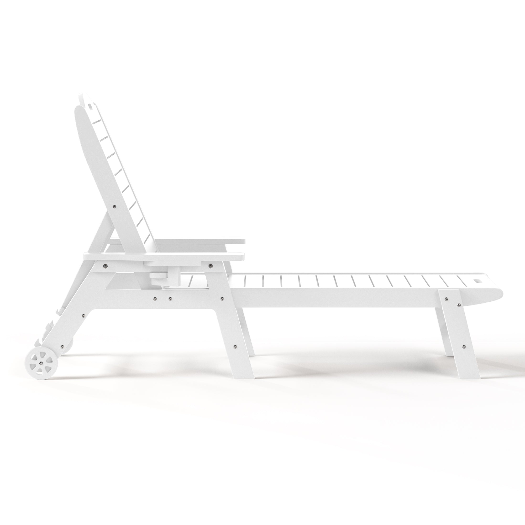 Santa Barbara Reclining Chaise Lounge with Cup Holder and Wheels White Seahawk Designs Patio Chaise Lounges
