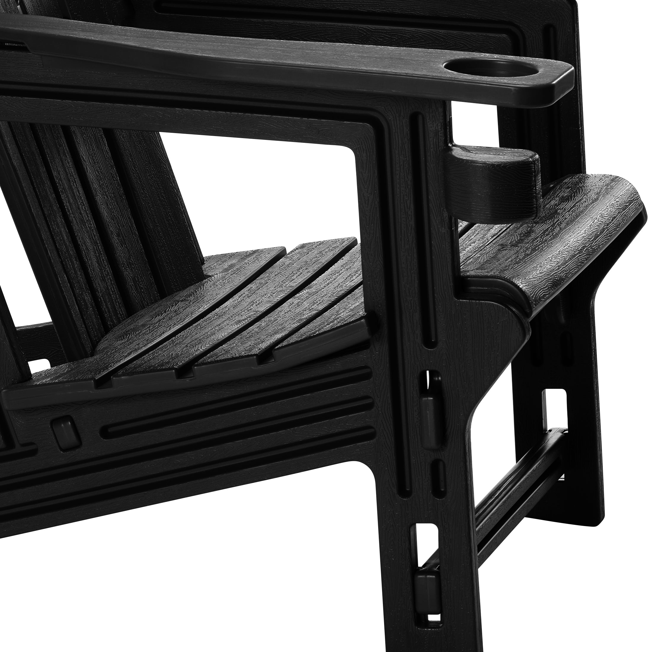 Set of Snap'n Lock Adirondack Chairs with Connecting Wedge Table (No Tools or Hardware) Seahawk Designs Adirondack Chairs