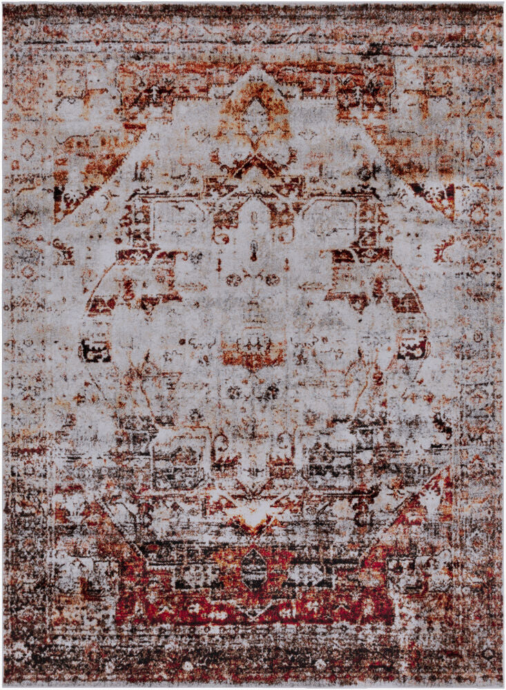 Serapi Machine Woven Rug — Black/Burgandy