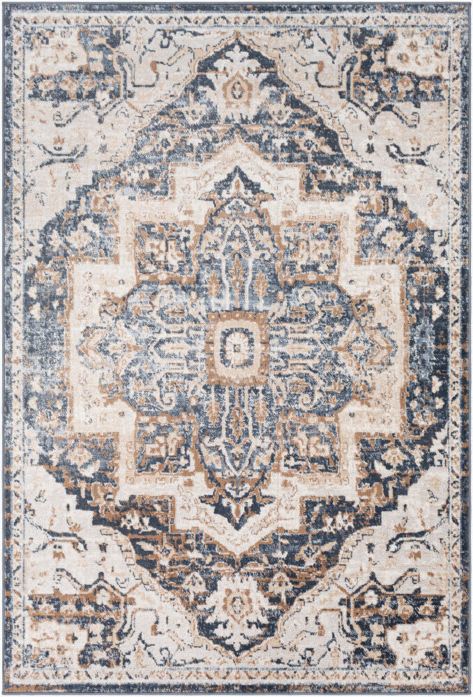 St Tropez Machine Woven Rug — Cream/Dark Blue