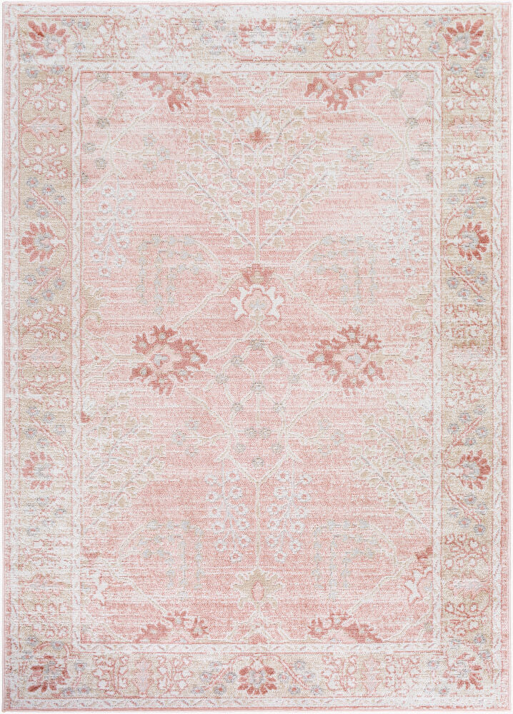 St Tropez Machine Woven Rug — Cream/Dusty Pink