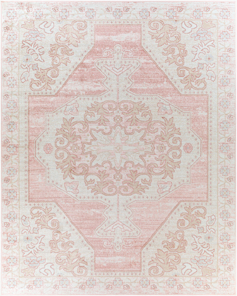 St Tropez Machine Woven Rug — Light Beige/Pale Pink