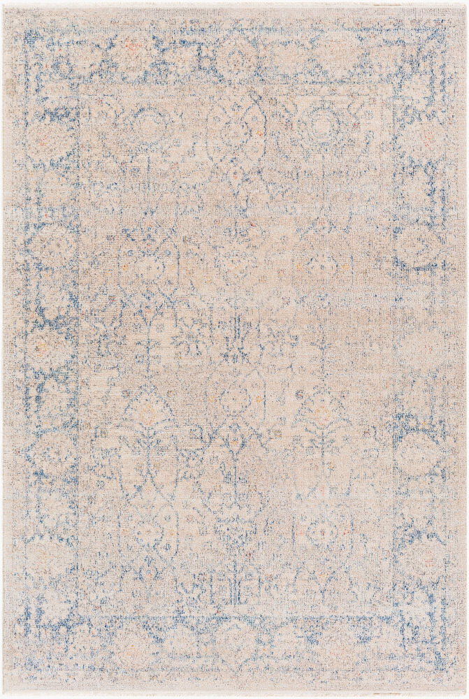 Subtle Machine Woven Rug — Dark Blue/Ivory