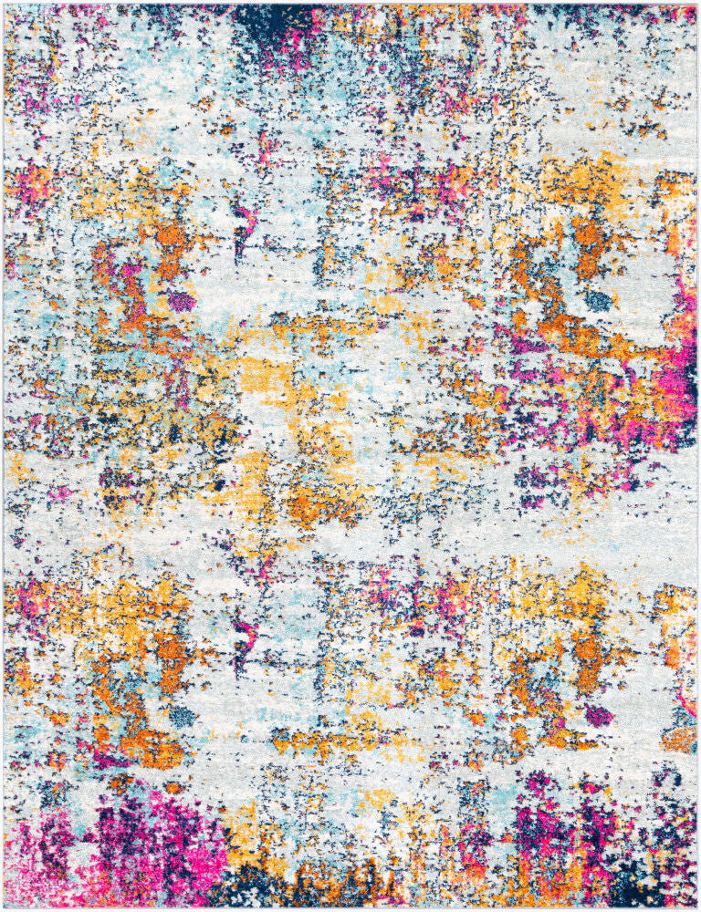 Sunderland Machine Woven Rug — Aqua/Burnt Orange