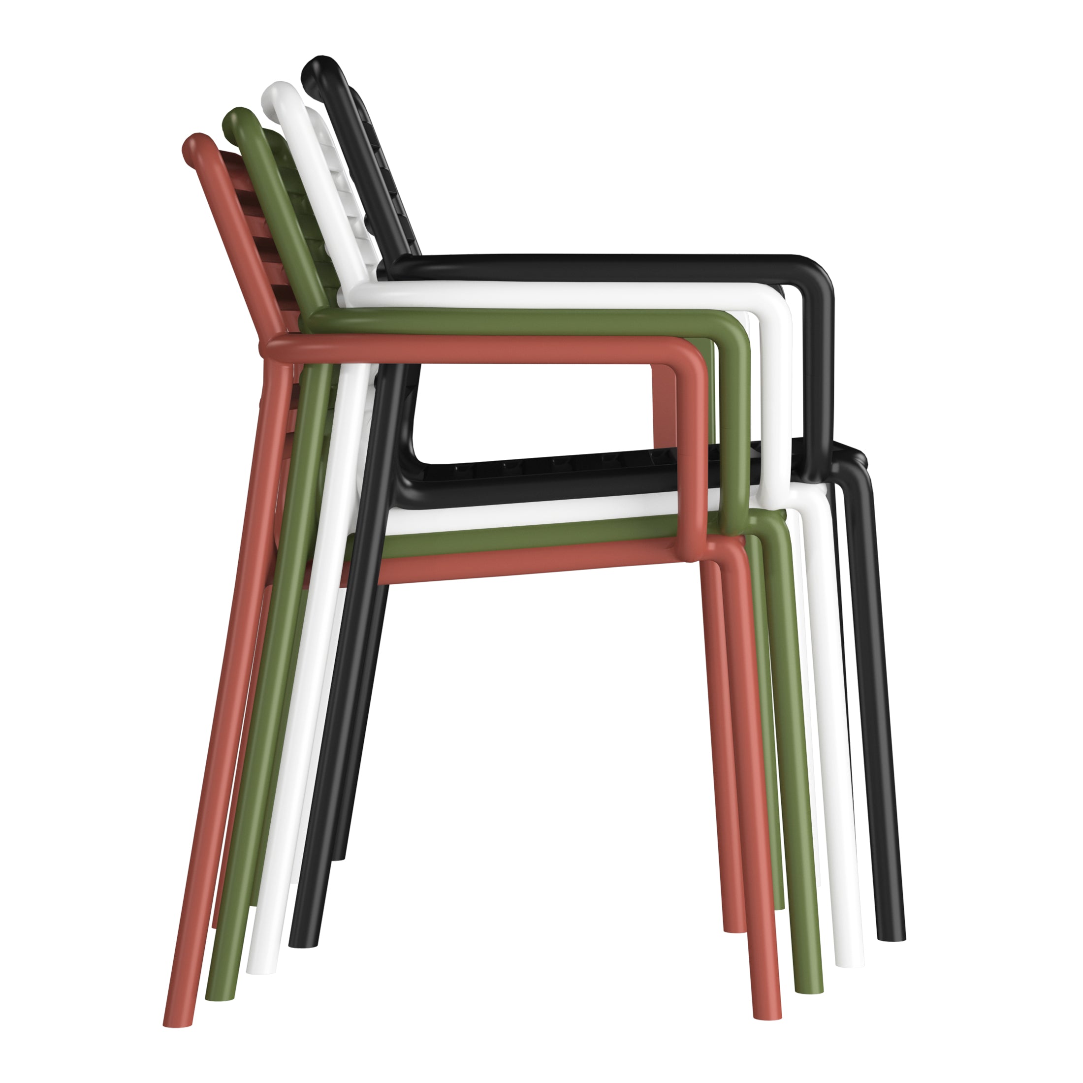 Polyform Stacking Dining Arm Chair (Set of 4) Olive Green Seahawk Designs Patio Dining Chairs