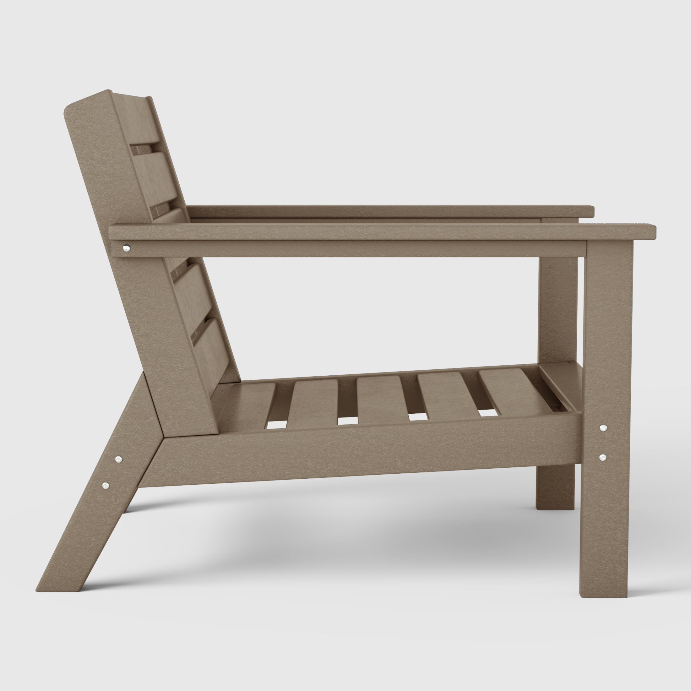 Scottsdale All-Weather Outdoor Modular Deep Seating Arm Chair (with Optional Cushions) Weathered Wood NoCushion Seahawk Designs Patio Chairs