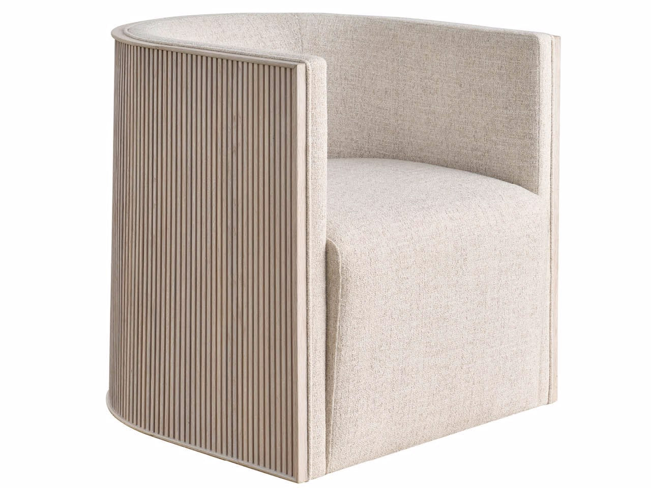 Universal Furniture Avaline Tanner Swivel Chair — Monique Linen — White Oak — Avaline Collection