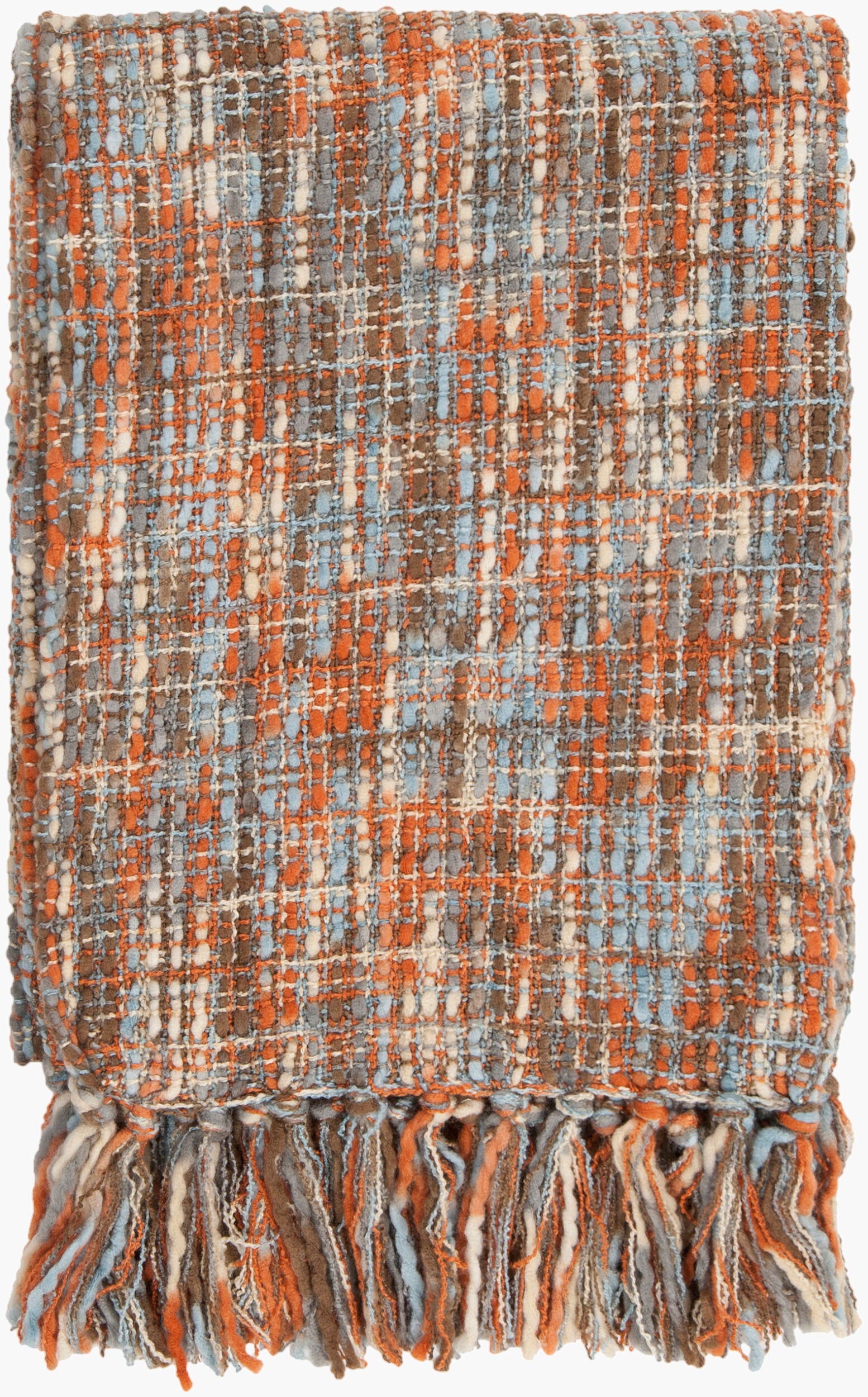 Tabitha Throw — Beige/Burnt Orange