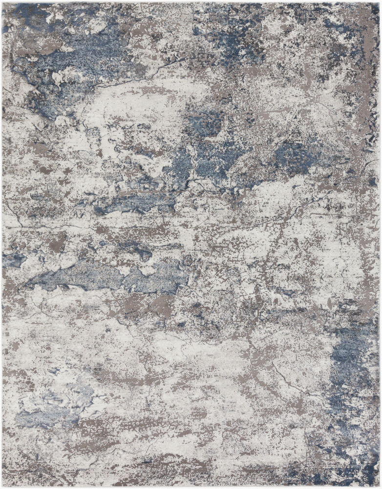 Tibetan Machine Woven Rug — Charcoal/Dark Blue