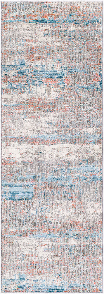 Tibetan Machine Woven Rug — Dark Blue/Dusty Coral