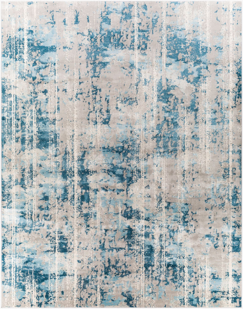 Tibetan Machine Woven Rug — Dark Blue/Gray