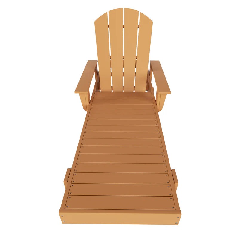 Chatham All-Weather Outdoor Adirondack Reclining Sun Lounger With Arms Rests & Wheels Teak Seahawk Designs Patio Chaise Lounges