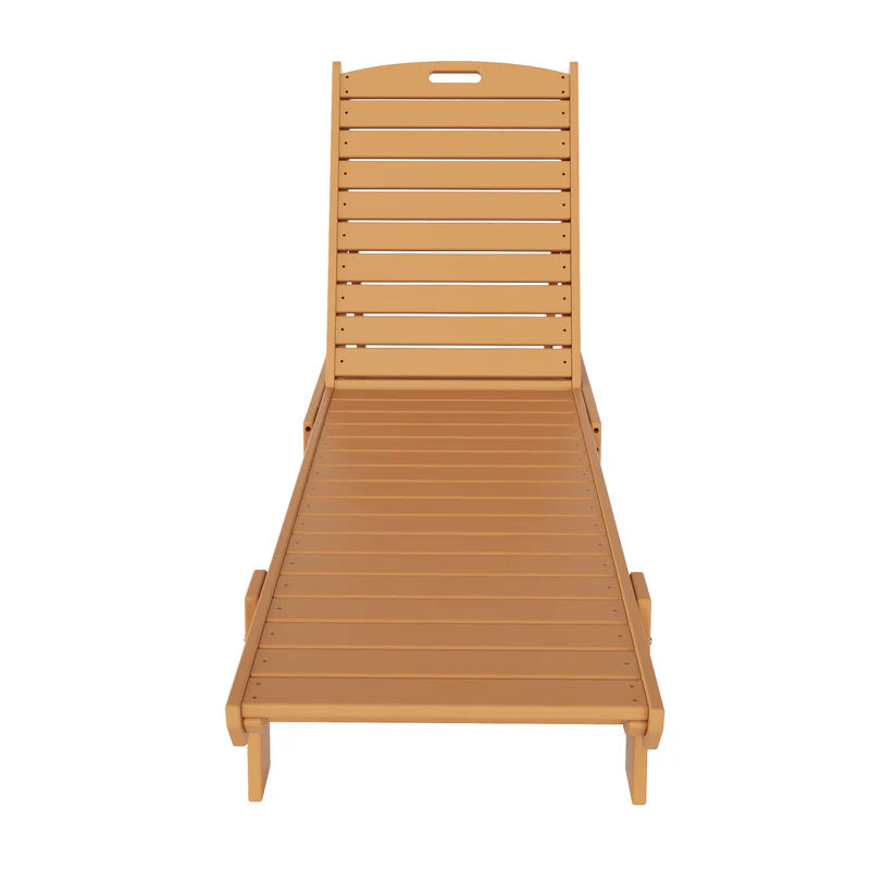 Santa Monica All-Weather Outdoor Reclining Sun Lounger Teak Seahawk Designs Patio Chaise Lounges