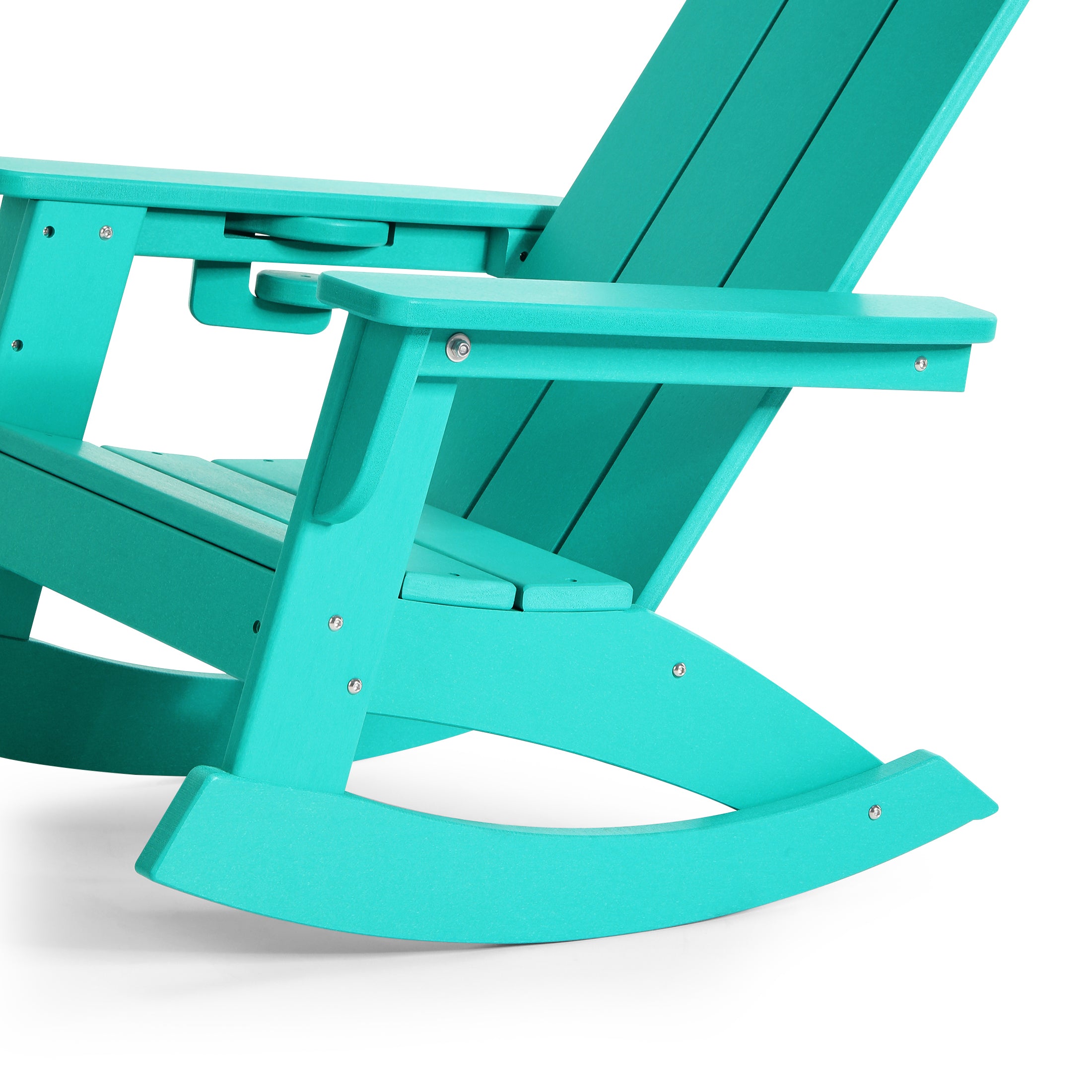 Tiny Terraces Kids Modern Adirondack Rocking Chair with Cup Holder (Set of 2) Seahawk Designs Kids Patio Rocking Chairs