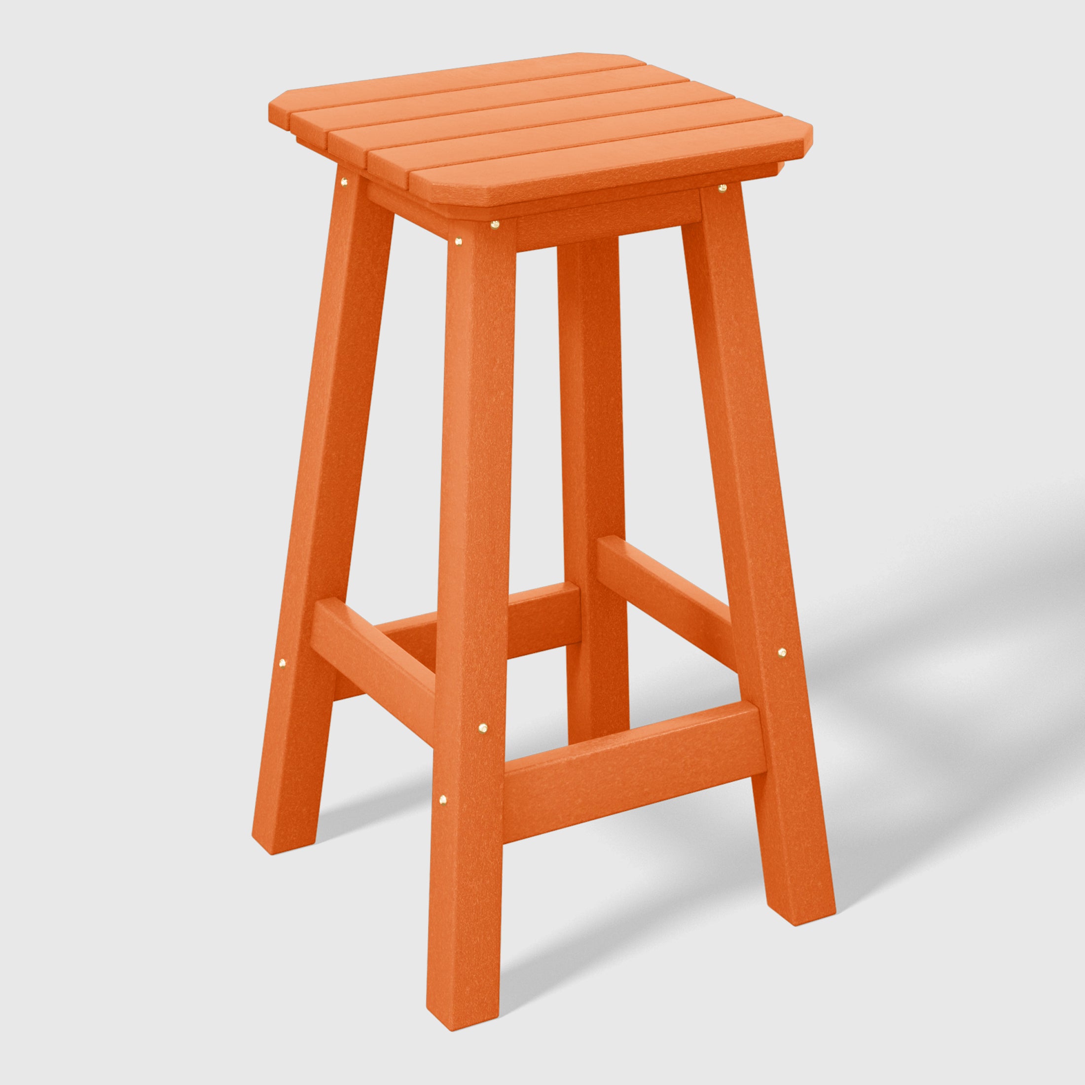 Stockholm All-Weather Outdoor Square Counter Stool (24" Seat Height) Orange Seahawk Designs Patio Bar & Counter Stools