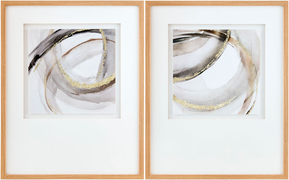 Thetis Framed Art — Brown/Metallic - Gold