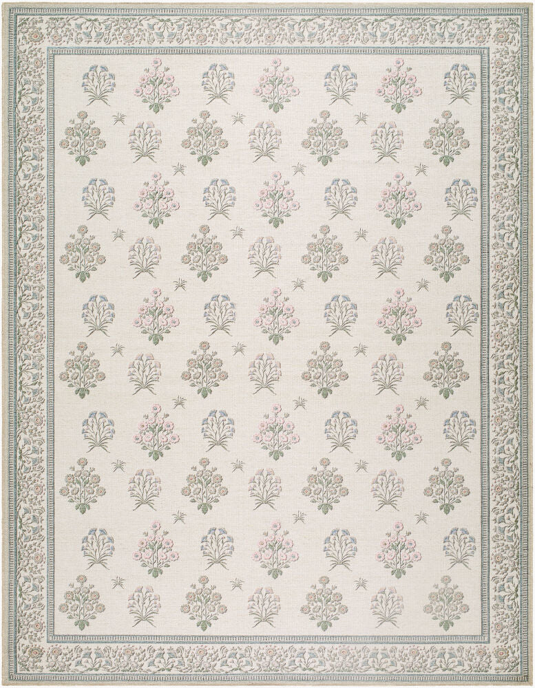 Thistle Machine Woven Rug — Camel/Light Blue