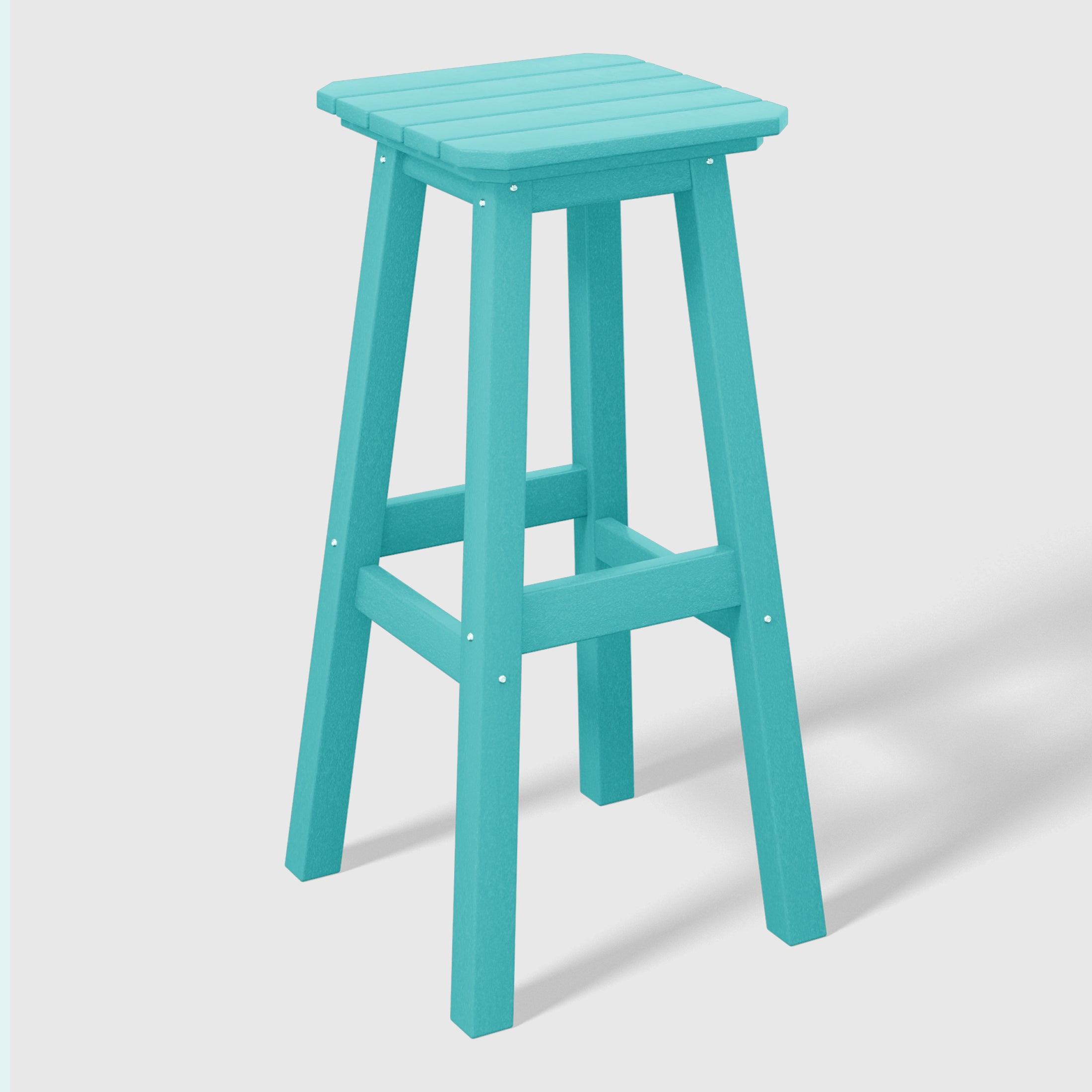 Stockholm All-Weather Outdoor Square Bar Stool (29" Height) Turquoise Seahawk Designs Patio Bar & Counter Stools