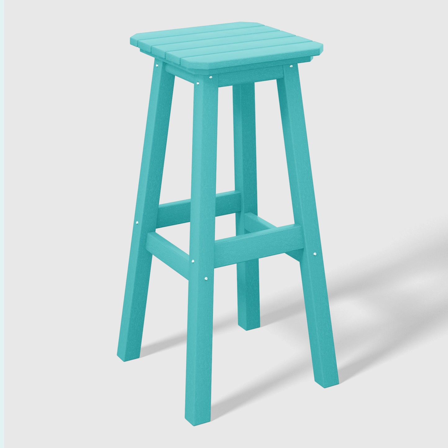 Stockholm All-Weather Outdoor Square Bar Stool (29" Height) Turquoise Seahawk Designs Patio Bar & Counter Stools