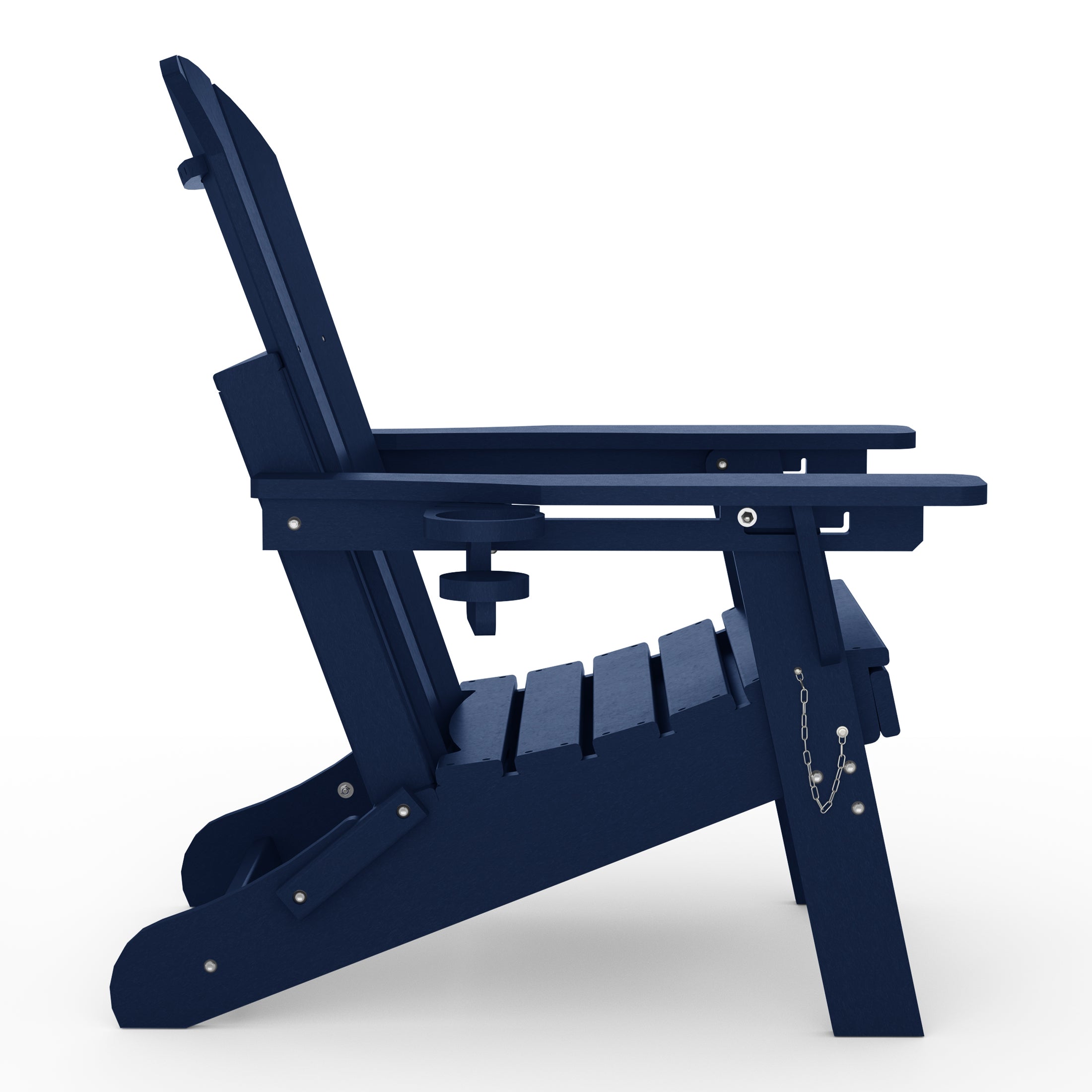 Chatham Folding Adjustable Adirondack Chair with Cup Holder and Hideaway Ottoman Navy Blue Seahawk Designs Adirondack Chairs