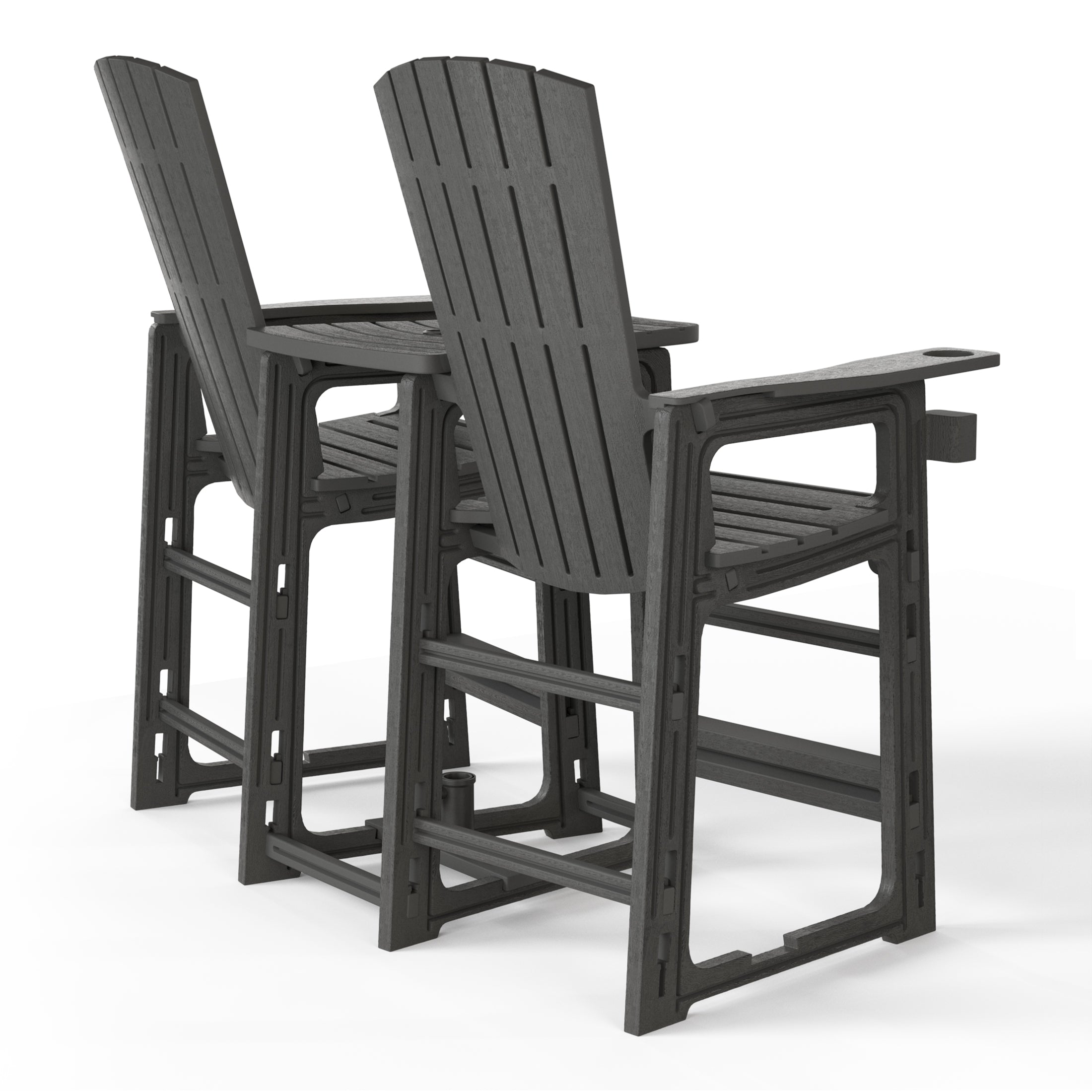 Snap’n Lock Adirondack Balcony Two-Chair Set with Connecting Wedge Table (No Tools or Hardware Required) Seahawk Designs Patio Chairs