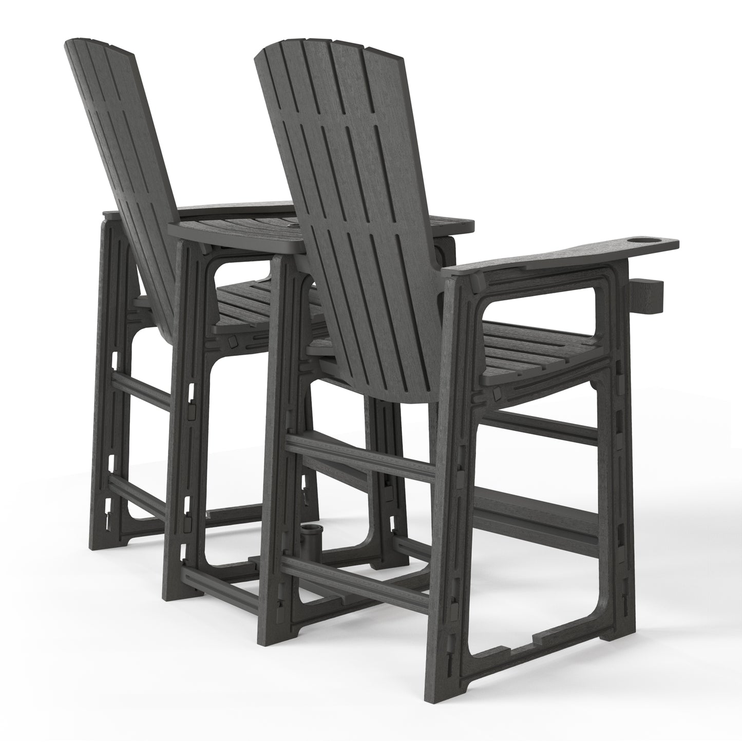 Snap’n Lock Adirondack Balcony Two-Chair Set with Connecting Wedge Table (No Tools or Hardware Required) Seahawk Designs Patio Chairs