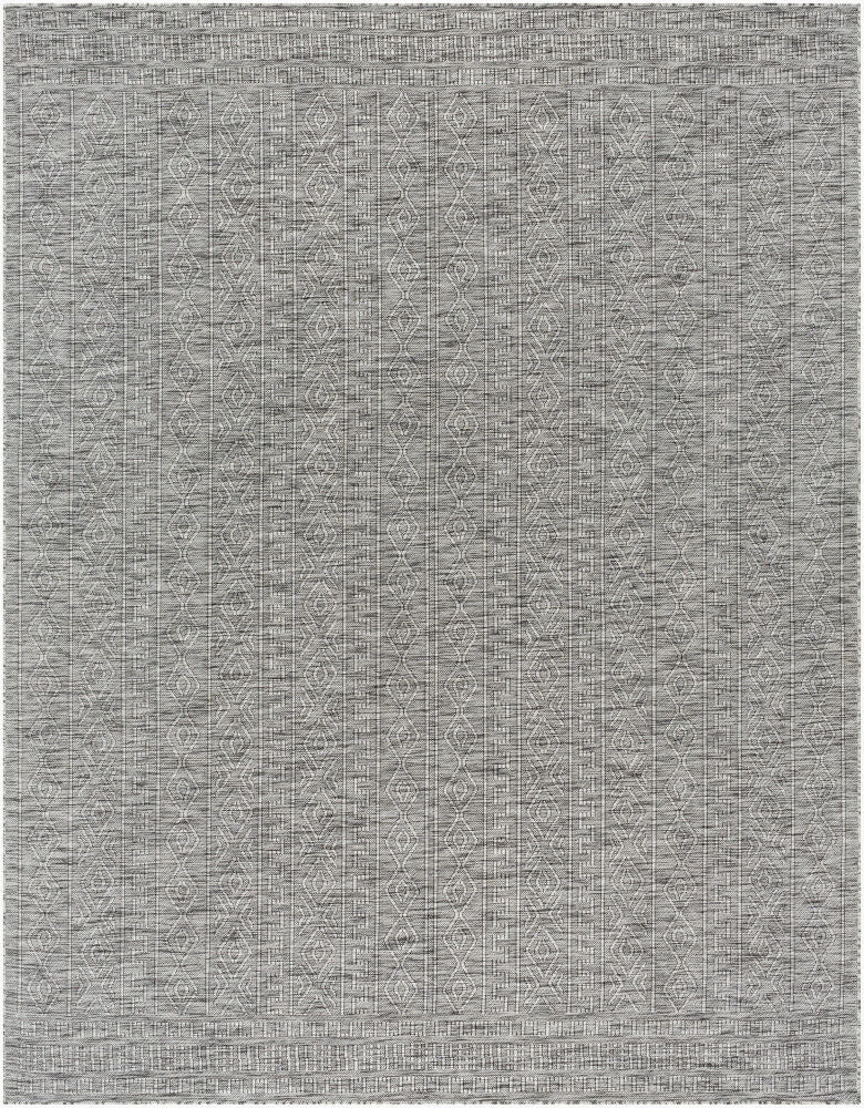 Terrace Machine Woven Rug — Black/Cream