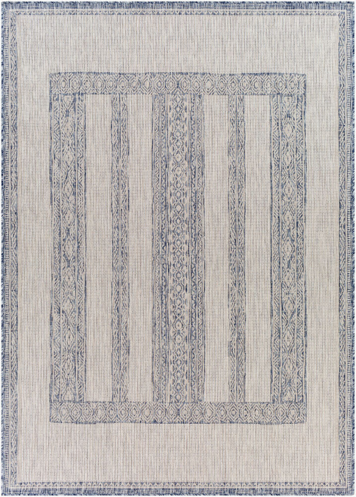 Tuareg Machine Woven Rug — Blue/Gray