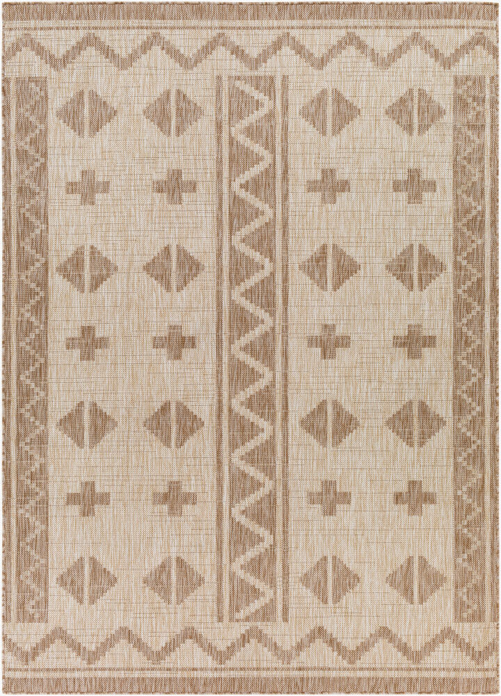 Tuareg Machine Woven Rug — Off-White/Tan