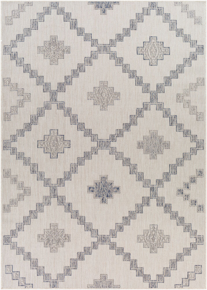 Tuareg Machine Woven Rug — Blue/Navy