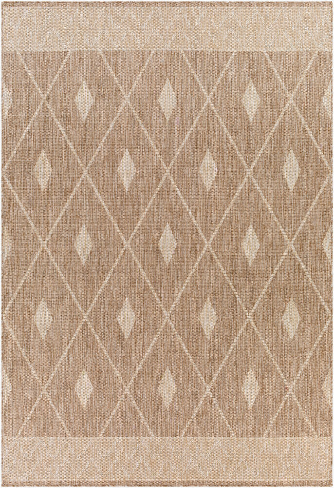 Tuareg Machine Woven Rug — Off-White/Tan