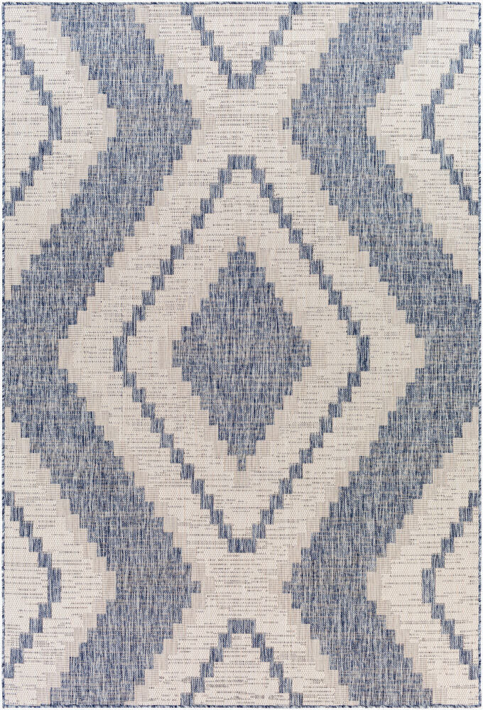 Tuareg Machine Woven Rug — Blue/Gray