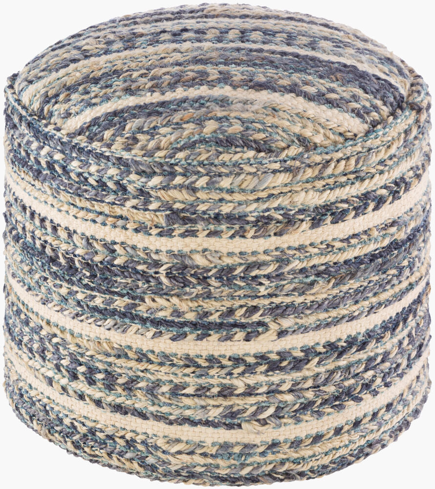 Tresse Pouf — Cream/Dark Blue