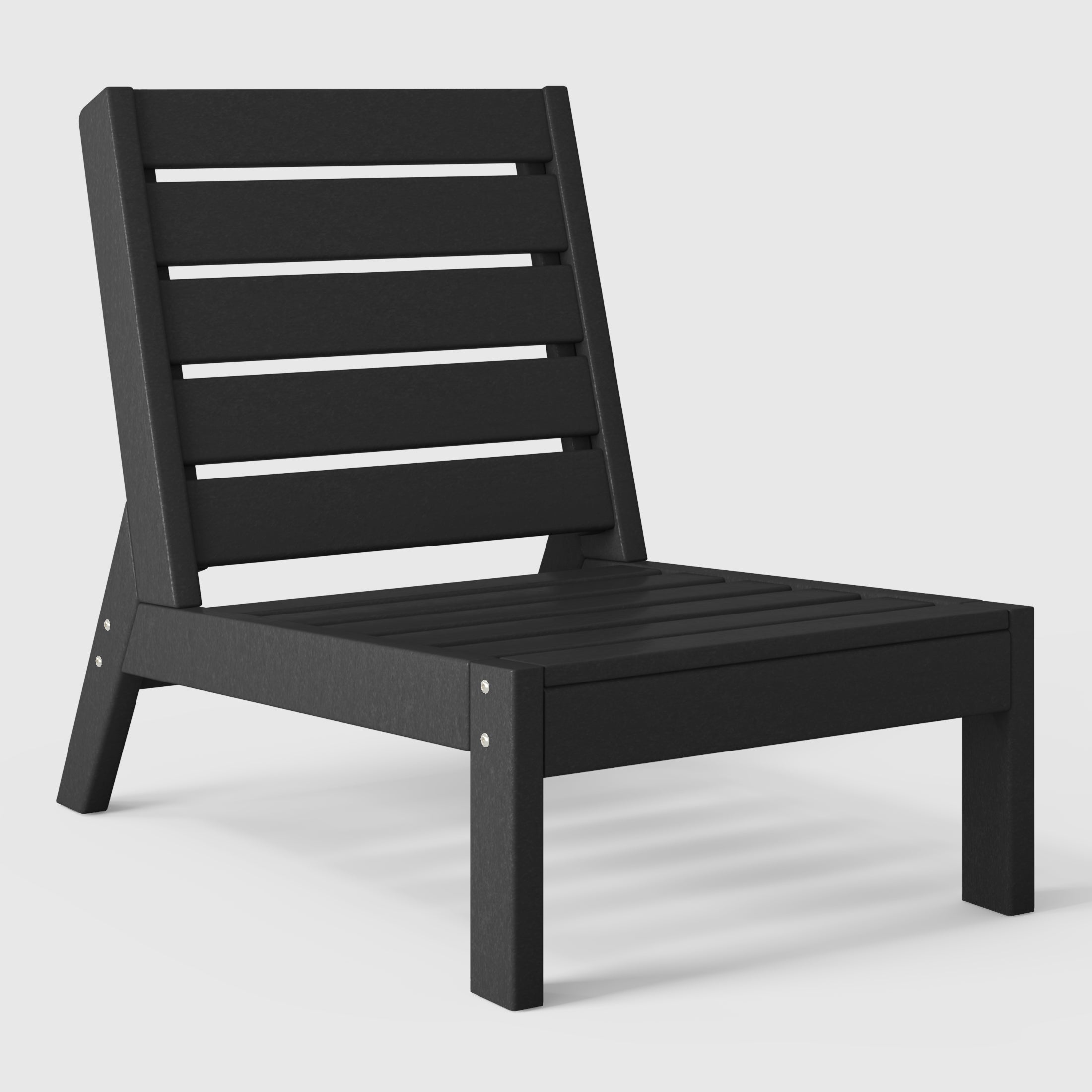 Scottsdale All-Weather Outdoor Modular Deep Seating Armless Chair (with Optional Cushions) Black Seahawk Designs Patio Chairs