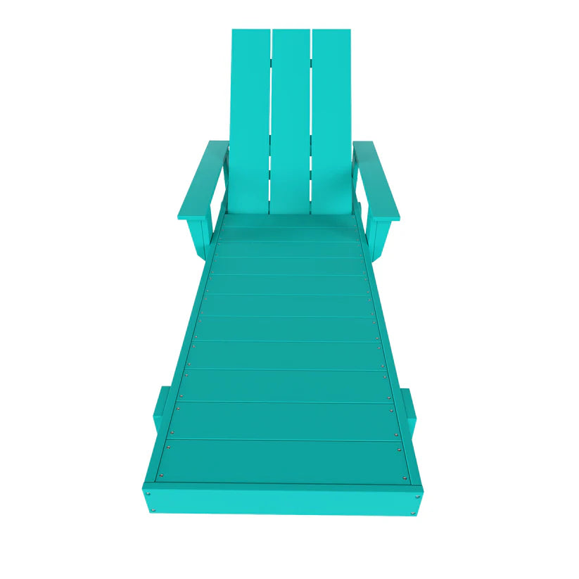 Malibu Modern All-Weather Outdoor Reclining Sun Lounger With Arm Rests & Wheels Turquoise Seahawk Designs Patio Chaise Lounges