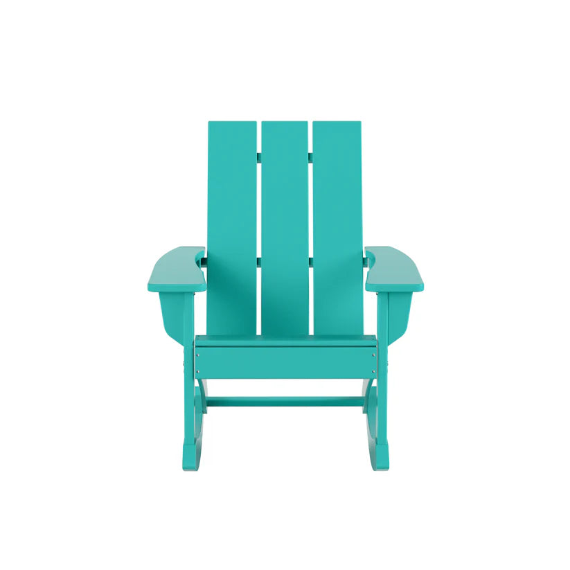 Malibu Modern All-Weather Outdoor Rocking Adirondack Chair Turquoise Seahawk Designs Patio Rocking Chairs