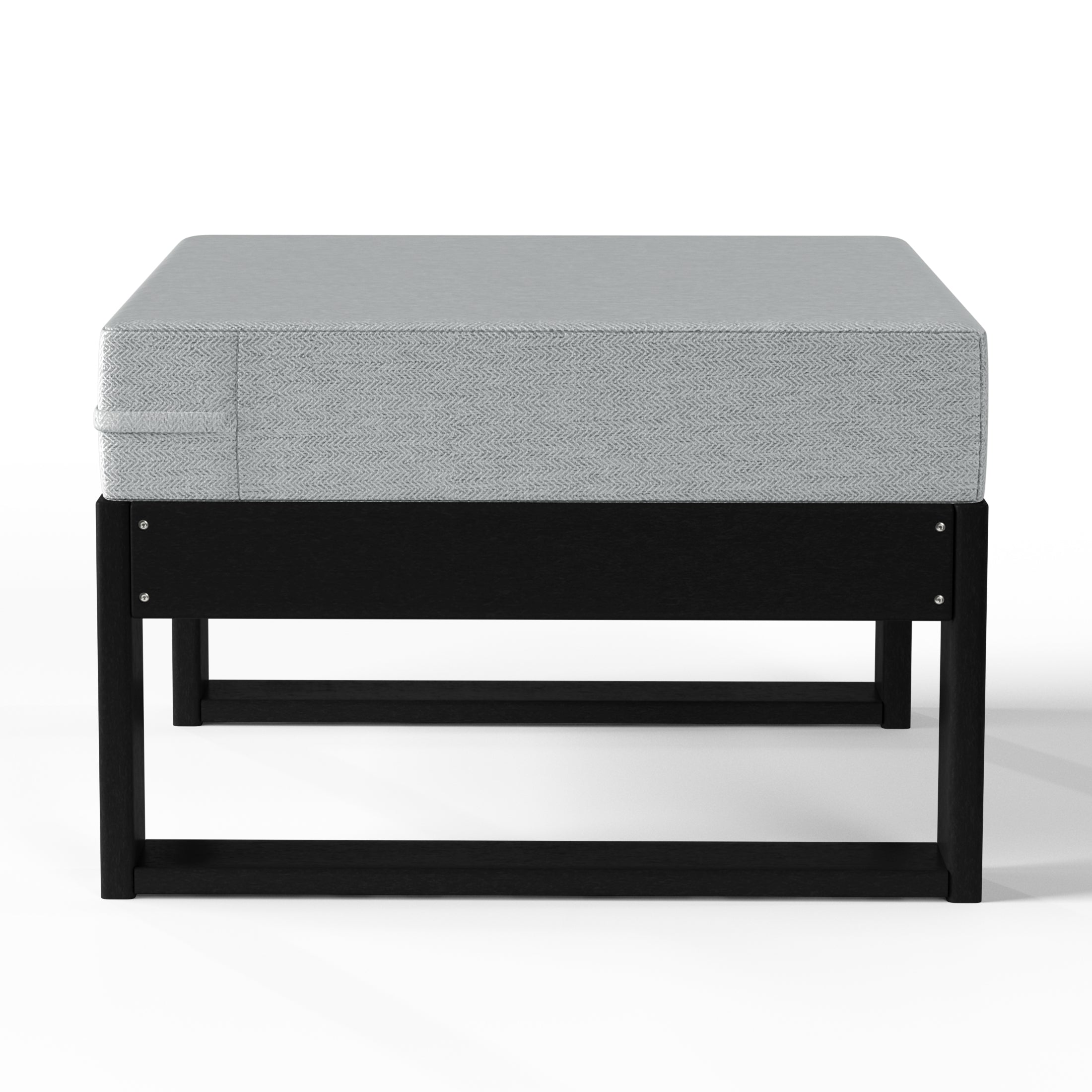 Signature All-Weather Outdoor Modular Patio Deep Seating Ottoman Black Light Gray Seahawk Designs Patio Ottomans