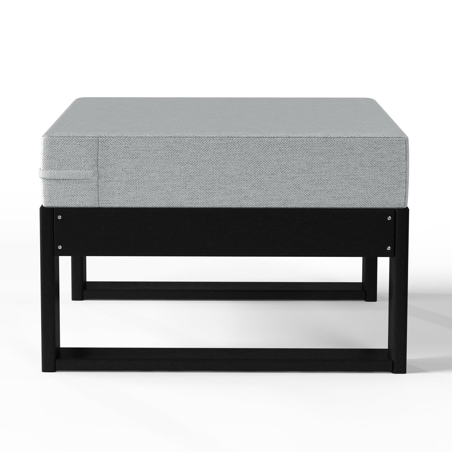 Signature All-Weather Outdoor Modular Patio Deep Seating Ottoman Black Light Gray Seahawk Designs Patio Ottomans