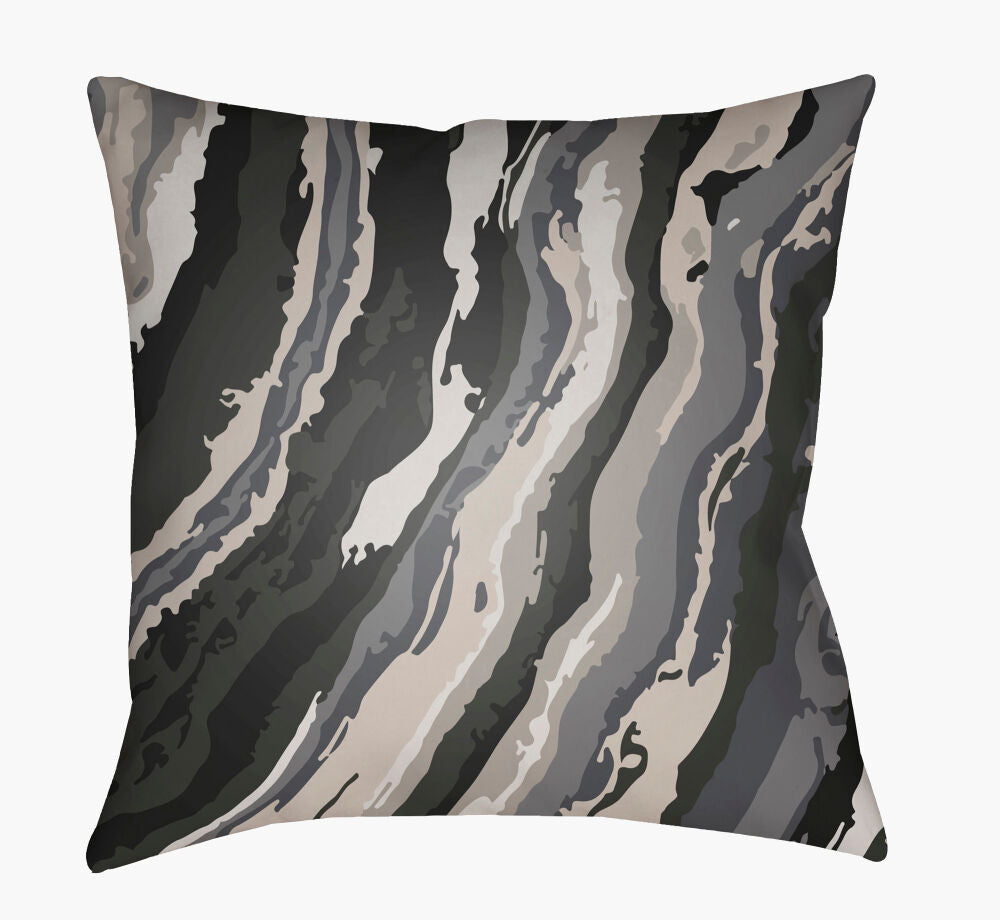 Textures Accent Pillow — Black/Ink Blue