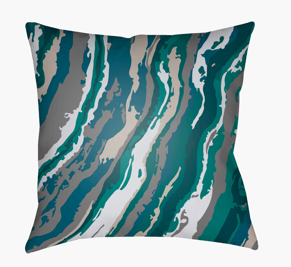 Textures Accent Pillow — Blue/Deep Teal