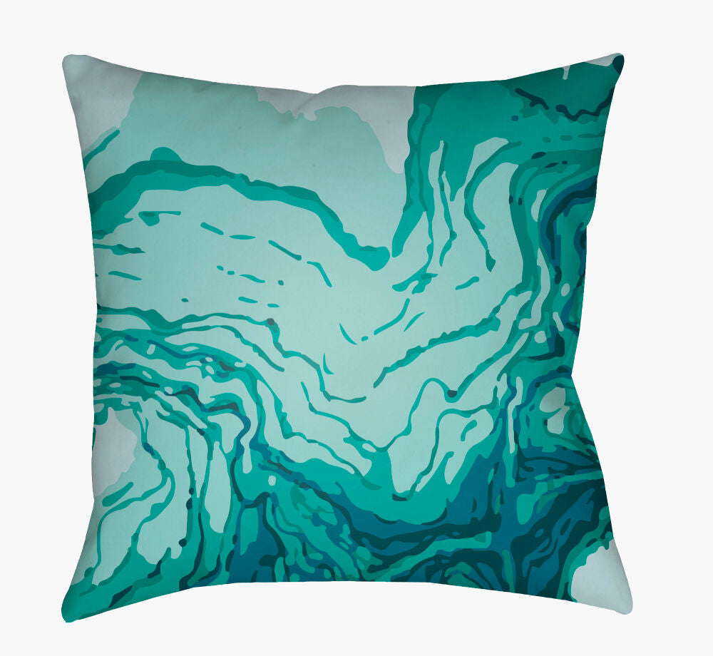 Textures Accent Pillow — Aqua/Deep Teal