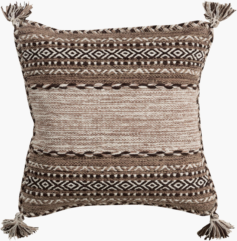 Trenza Accent Pillow — Black/Brown