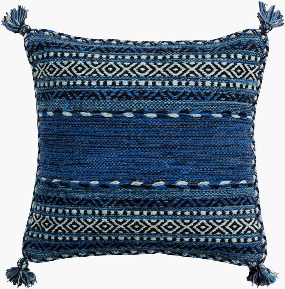 Trenza Accent Pillow — Black/Dark Blue