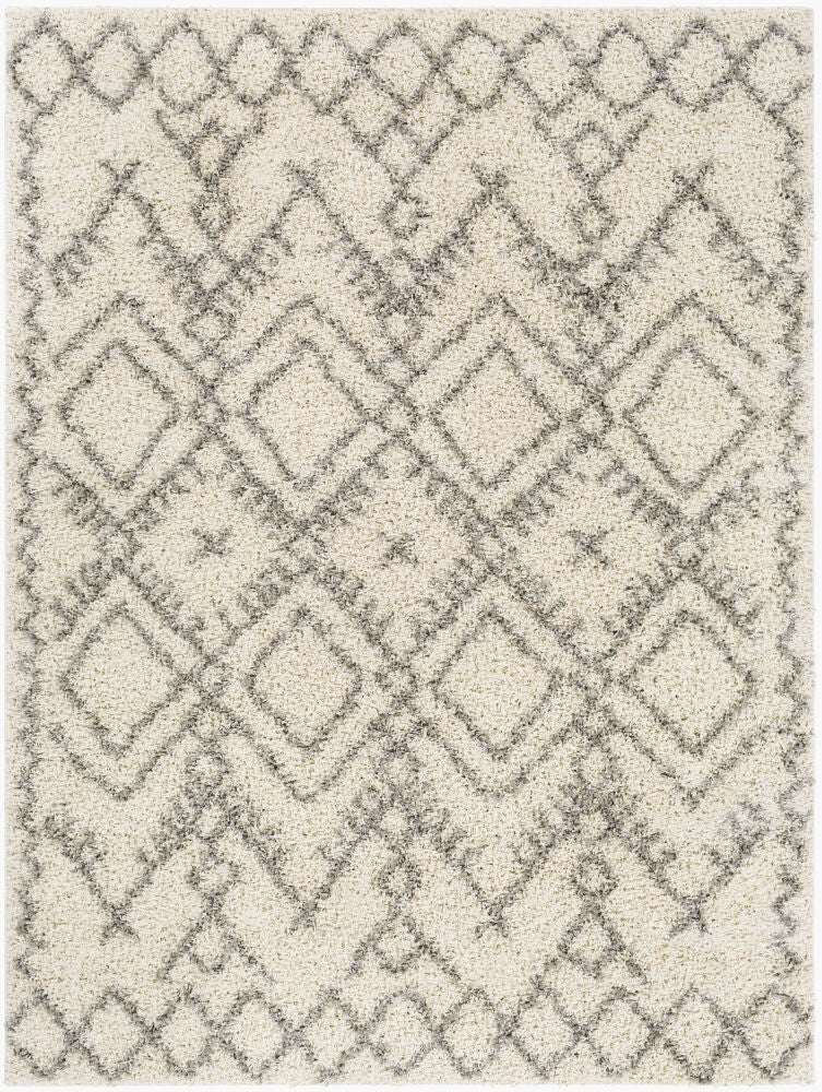 Taza Shag Machine Woven Rug — Cream/Gray